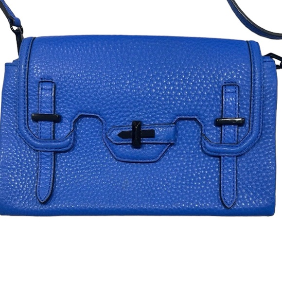 Rebecca Minkoff Womens Leather Blue Crossbody Clutch With  Detach Strap FIRM - Picture 3 of 9